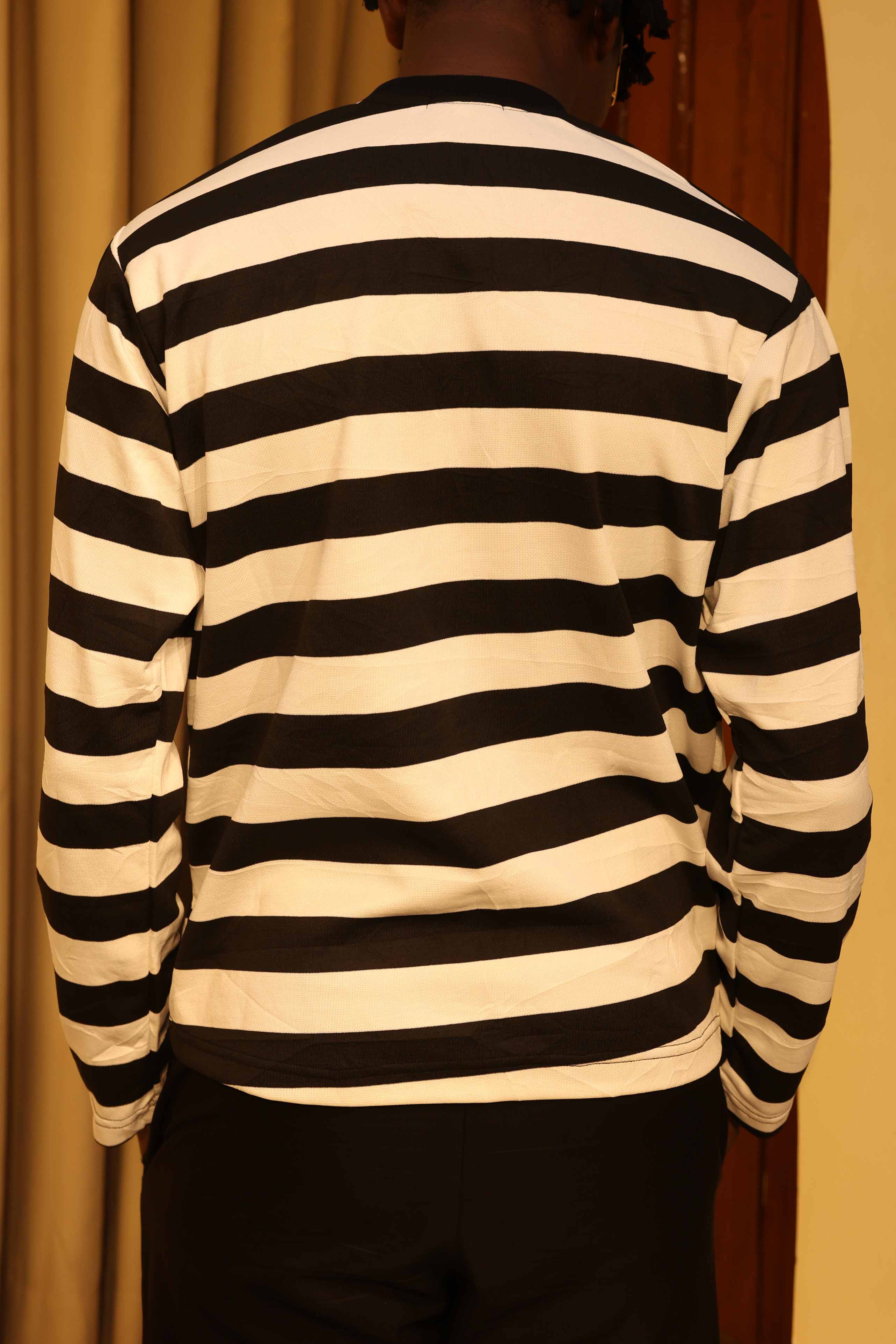 Luxury Stripped Long Sleeve Polo